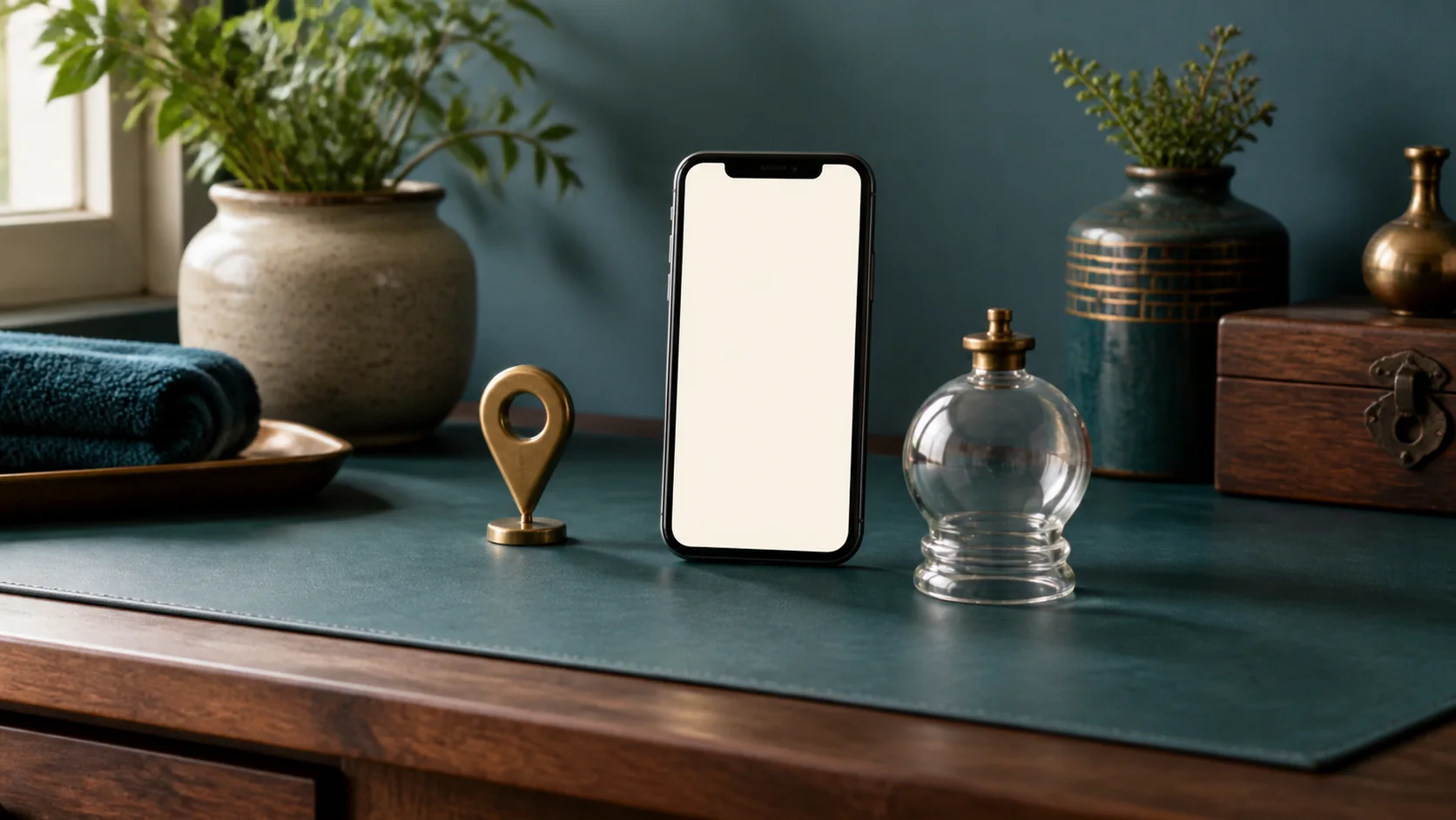 A phone, location marker and cupping vessel for contact planning