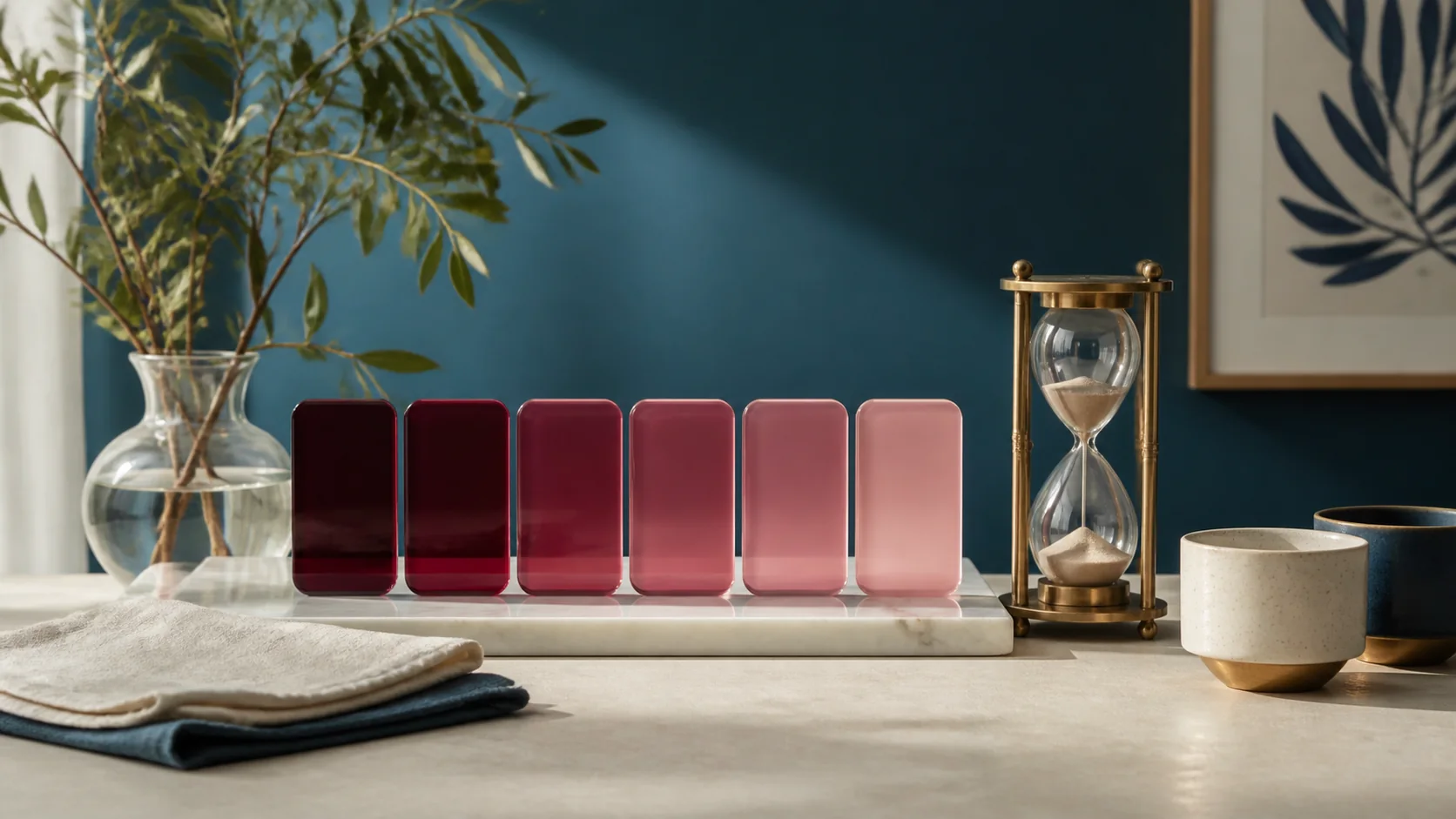 Colour references and an hourglass for understanding temporary marks