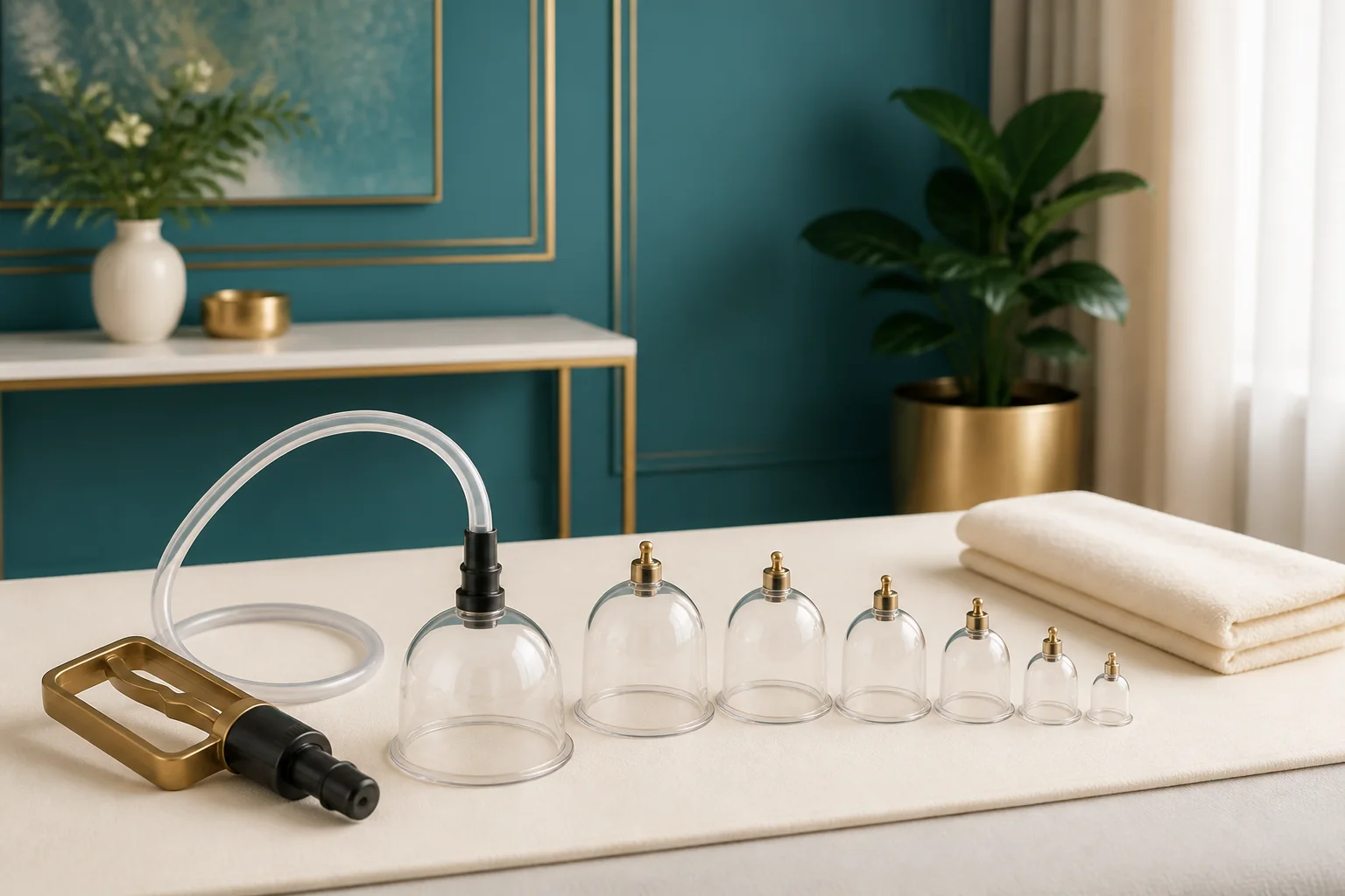 An original editorial scene supporting Dry cupping without skin incisions
