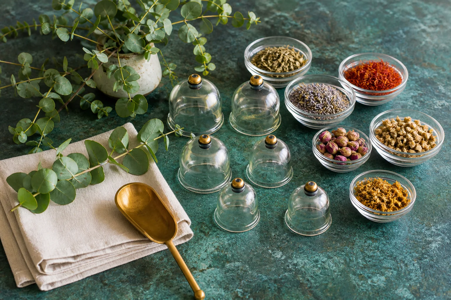 An original editorial scene supporting Understanding herbal cupping